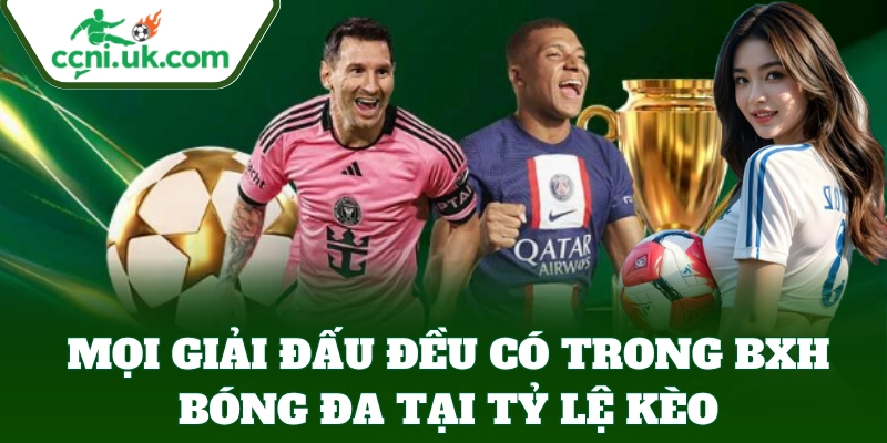 Mọi giải đấu đều có trong BXH Bóng Đa tại Tỷ Lệ Kèo